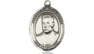 Sterling Silver Blessed Miguel Pro Medal Engraved Catholic Saint Jewelry