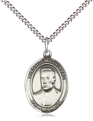 Sterling Silver Blessed Miguel Pro Medal Religious Jewelry Engraved Catholic Saint Jewelry