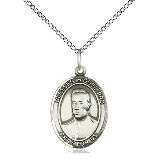 Sterling Silver Blessed Miguel Pro Medal Religious Jewelry Engraved Catholic Saint Jewelry