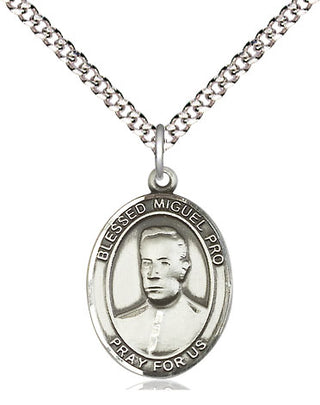 Sterling Silver Blessed Miguel Pro Medal Religious Jewelry Engraved Catholic Saint Jewelry
