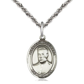 Sterling Silver Blessed Miguel Pro Medal Religious Jewelry Engraved Catholic Saint Jewelry