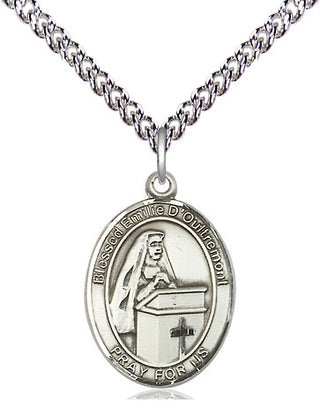 Sterling Silver Blessed Emilee Doultremont Medal Religious Jewelry Engraved Catholic Saint Jewelry