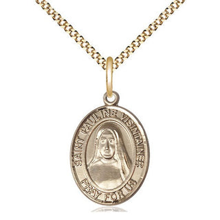 14kt Gold Filled Saint Pauline Visintainer Medal Religious Jewelry Engraved Catholic Saint Jewelry
