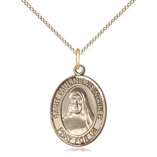 14kt Gold Filled Saint Pauline Visintainer Medal Religious Jewelry Engraved Catholic Saint Jewelry