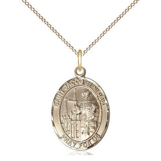 14kt Gold Saint Jacob of Nisibis Medal Engraved Catholic Saint Jewelry