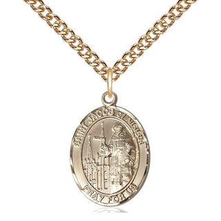 14kt Gold Saint Jacob of Nisibis Medal Engraved Catholic Saint Jewelry