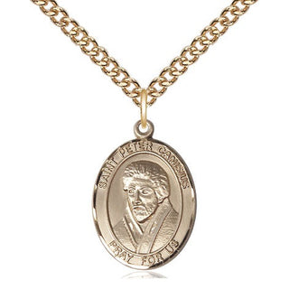 14kt Gold Filled Saint Peter Canisius Medal Religious Jewelry Engraved Catholic Saint Jewelry