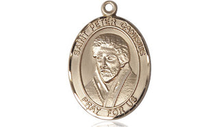 14kt Gold Saint Peter Canisius Medal Engraved Catholic Saint Jewelry