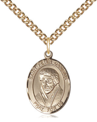 14kt Gold Saint Peter Canisius Medal Engraved Catholic Saint Jewelry