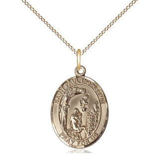 14kt Gold Filled Paul the Hermit Medal Religious Jewelry Engraved Catholic Saint Jewelry
