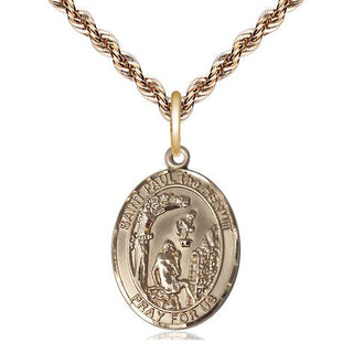 14kt Gold Filled Paul the Hermit Medal Religious Jewelry Engraved Catholic Saint Jewelry