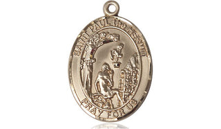 14kt Gold Paul the Hermit Medal Engraved Catholic Saint Jewelry