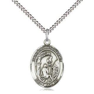 Pewter Paul the Hermit Medal Religious Jewelry Engraved Catholic Saint Jewelry