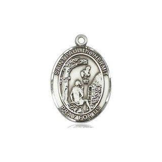 Sterling Silver Paul the Hermit Medal Religious Jewelry Engraved Catholic Saint Jewelry