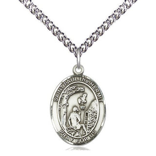 Sterling Silver Paul the Hermit Medal Religious Jewelry Engraved Catholic Saint Jewelry