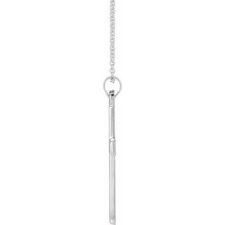14K White Cross 18" Necklace 