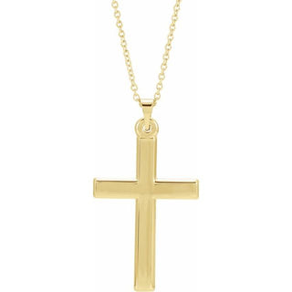 14K Yellow Cross 18" Necklace 
