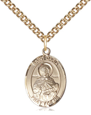 14kt Gold Saint Daria Medal Engraved Catholic Saint Jewelry