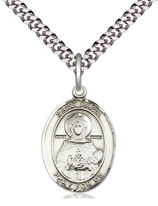 Pewter Saint Daria Medal Religious Jewelry Engraved Catholic Saint Jewelry