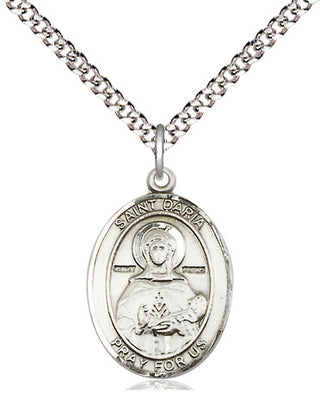 Pewter Saint Daria Medal Religious Jewelry Engraved Catholic Saint Jewelry