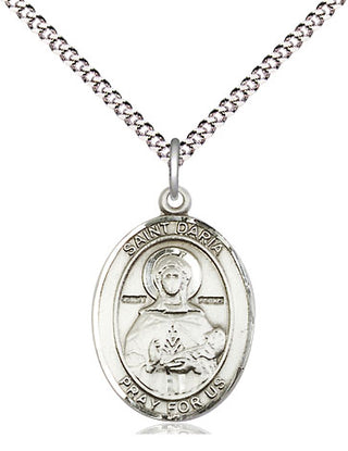 Sterling Silver Saint Daria Medal Religious Jewelry Engraved Catholic Saint Jewelry