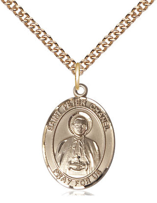 14kt Gold Filled Saint Peter Chanel Medal Religious Jewelry Engraved Catholic Saint Jewelry