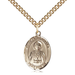 14kt Gold Saint Peter Chanel Medal Engraved Catholic Saint Jewelry