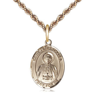 14kt Gold Saint Peter Chanel Medal Engraved Catholic Saint Jewelry