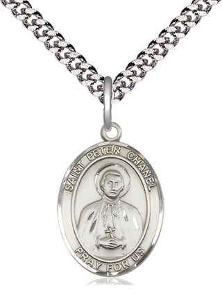 Pewter Saint Peter Chanel Medal Religious Jewelry Engraved Catholic Saint Jewelry