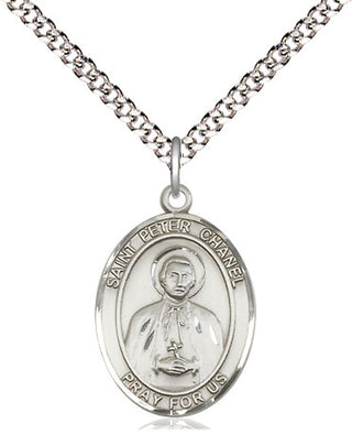 Sterling Silver Saint Peter Chanel Medal Religious Jewelry Engraved Catholic Saint Jewelry
