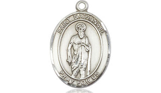 Pewter Saint Nathanael Medal Engraved Catholic Saint Jewelry