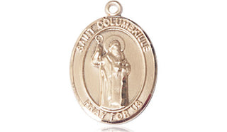 14kt Gold Filled Saint Columbkille Medal Engraved Catholic Saint Jewelry