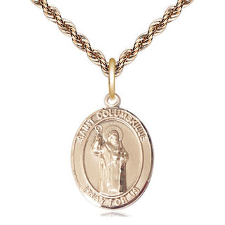 14kt Gold Filled Saint Columbkille Medal Religious Jewelry Engraved Catholic Saint Jewelry