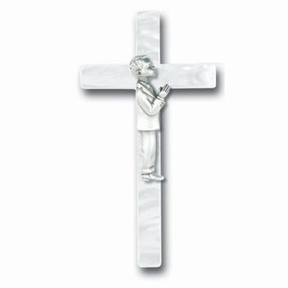 7" Pearlized Communion Boy Cross