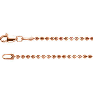 20-inch Bead Chain with Lobster Clasp - 14K Rose