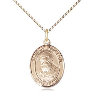 14kt Gold Saint Daniel Comboni Medal Engraved Catholic Saint Jewelry