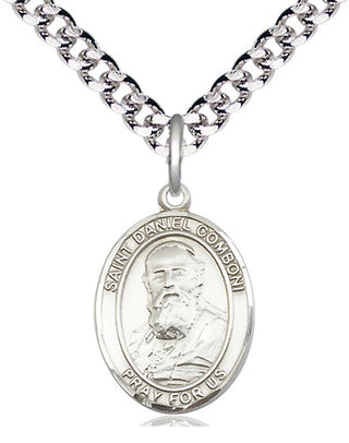 Pewter Saint Daniel Comboni Medal Religious Jewelry Engraved Catholic Saint Jewelry