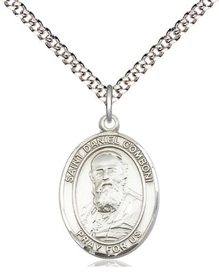Sterling Silver Saint Daniel Comboni Medal Religious Jewelry Engraved Catholic Saint Jewelry