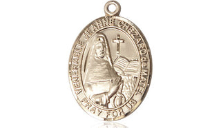14kt Gold Filled Jeanne Chezard de Matel Medal Engraved Catholic Saint Jewelry
