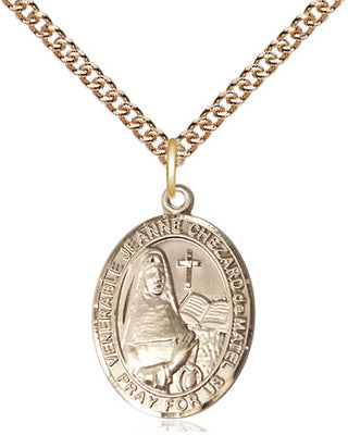 14kt Gold Filled Jeanne Chezard de Matel Medal Religious Jewelry Engraved Catholic Saint Jewelry