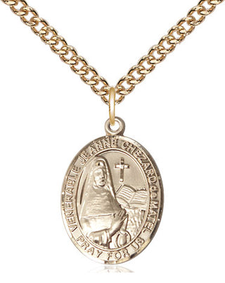 14kt Gold Filled Jeanne Chezard de Matel Medal Religious Jewelry Engraved Catholic Saint Jewelry