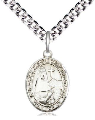 Pewter Jeanne Chezard de Matel Medal Religious Jewelry Engraved Catholic Saint Jewelry