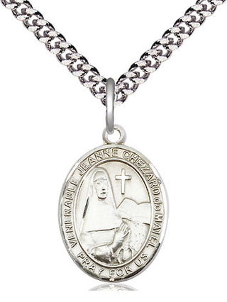 Pewter Jeanne Chezard de Matel Medal Religious Jewelry Engraved Catholic Saint Jewelry
