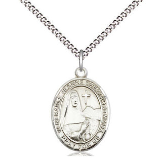 Sterling Silver Jeanne Chezard de Matel Medal Religious Jewelry Engraved Catholic Saint Jewelry