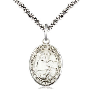 Sterling Silver Jeanne Chezard de Matel Medal Religious Jewelry Engraved Catholic Saint Jewelry
