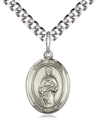 Pewter Saint Eligius Medal Religious Jewelry Engraved Catholic Saint Jewelry