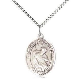Sterling Silver Blessed Herman the Cripple Medal Religious Jewelry Engraved Catholic Saint Jewelry