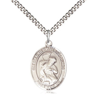 Sterling Silver Blessed Herman the Cripple Medal Religious Jewelry Engraved Catholic Saint Jewelry