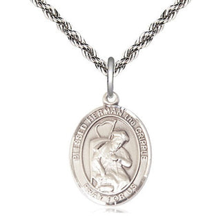 Sterling Silver Blessed Herman the Cripple Medal Religious Jewelry Engraved Catholic Saint Jewelry