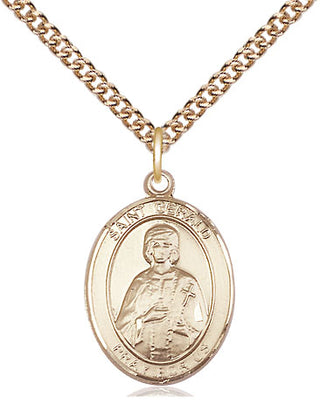 14kt Gold Filled Saint Gerald Medal Religious Jewelry Engraved Catholic Saint Jewelry